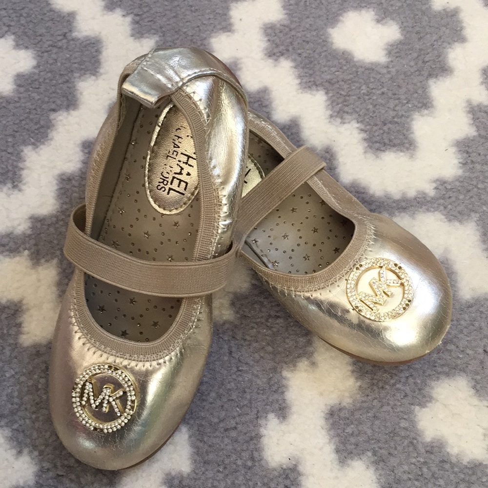 Girls Michael Kors Gold Shoes. Size 11